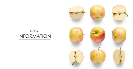 Set apple fruit red pattern