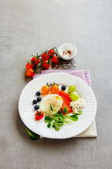 Poached egg and salmon