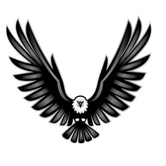 vector illustration of a open wings eagle