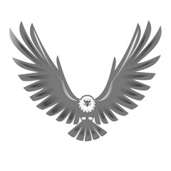 vector illustration of a open wings eagle