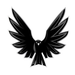 vector illustration of a open wings eagle