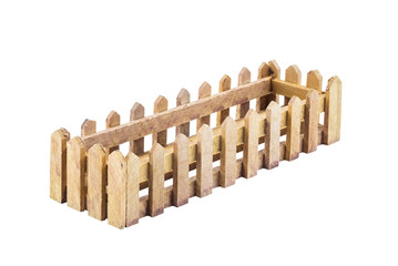 Wooden fence background isolated over white background