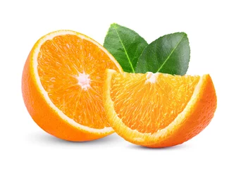 Foto op Plexiglas sinaasappel geïsoleerd op witte achtergrond © sommai