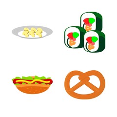 icons about Food with bakery, organic, crunchy, lunch and dinner