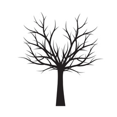 Shape of black Tree. Vector Illustration.