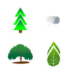 icon Nature with leaf pattern, leaf, fall leaves, nature and rainy