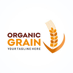 Organic Grain Logo Template Design Vector