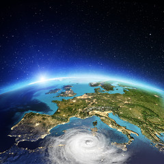 Europe cyclone. 3D rendering