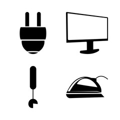 icon Electronic with television, home, computer, computer monitor and machine