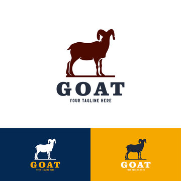 Goat Logo Template Design. Creative Vector Emblem, for Icon or Design Concept.