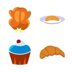 icons about Food with vanilla, tasty, cake, strawberry and dinner