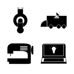 icon Electronic with network, internet, screen, business and information