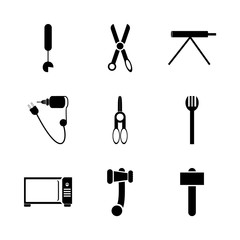 icon Instruments And Tools with vector, sing, snip, equipment and cut