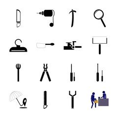 Obraz premium icon Instruments And Tools with construction, boutique, settings tools, roller and colored