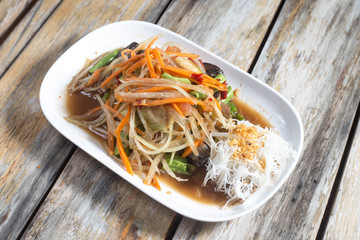 Thai Style Papaya Salad with Salted Crab.for health