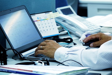 Businessman working at his desk