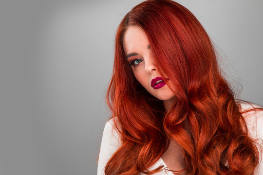 Gorgeous redhead model girl