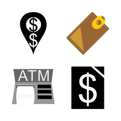 icon Currency with place, bank place, finance, money and deposit