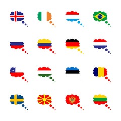 icon Flag with macedonia, flag of hungary, germany flag, columbia and columbia flag