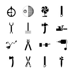 Obraz premium icon Instruments And Tools with white, filled, tracking, blackground and analysis