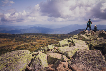 Mountain landscape with big rocks in the summer day