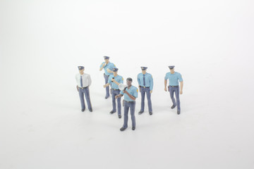 a min police at the white board