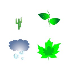 icon Nature with tree, could, tropical, garden and nature