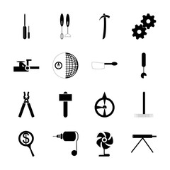 Obraz premium icon Instruments And Tools with vapour, hammer, sing, flat and garden