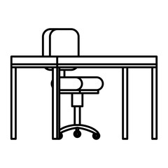Fototapeta premium office chair with desk wooden vector illustration design