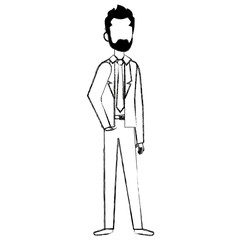 businessman with beard avatar character icon vector illustration design