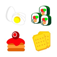 icons about Food with seaweed, cheesecake, egg, tasty and choco