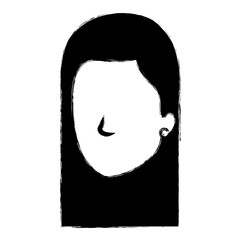 beautiful and young woman head character vector illustration design