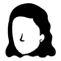 beautiful and young woman head character vector illustration design