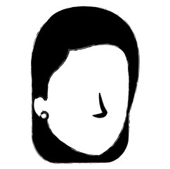 beautiful and young woman head character vector illustration design