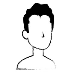 young man shirtless avatar character vector illustration design