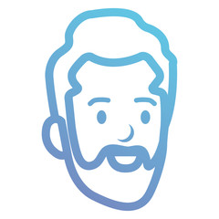 young man head with beard avatar character vector illustration design