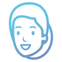 beautiful and young woman head character vector illustration design