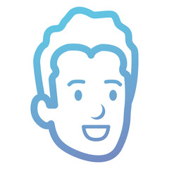 young man head avatar character vector illustration design