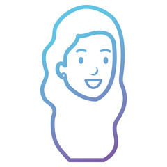 beautiful and young woman head character vector illustration design