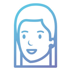 beautiful and young woman head character vector illustration design