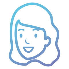 beautiful and young woman head character vector illustration design