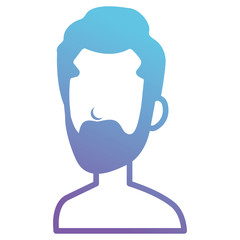 young man with beard shirtless avatar character vector illustration design