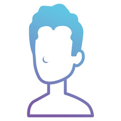 young man shirtless avatar character vector illustration design