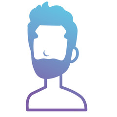 young man with beard shirtless avatar character vector illustration design