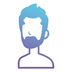 young man with beard shirtless avatar character vector illustration design