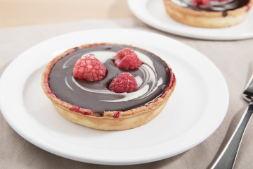 Chocolate Tart with Raspberries
