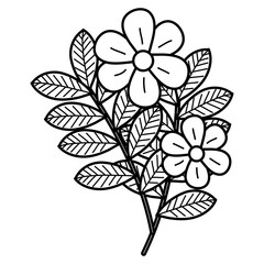 flowers and leafs decorative icon vector illustration design