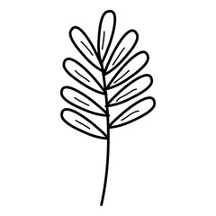 leaf drawing monochrome icon vector illustration design