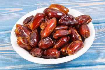 Dates containing natural vitamins and dietary fiber, healthy nutrition concept