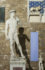 Obraz premium Michelangelo's replica David statue. Florence, Tuscany, Italy